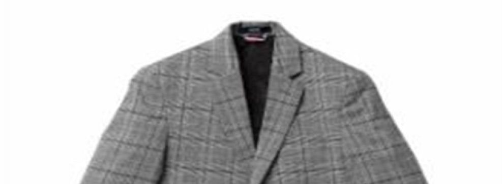 Tommy Hilfiger Big Boy's Stretch Windowpane Plaid Suit Jacket Preto Tamanho 10
