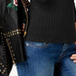 INC International Concepts Feminino Zip Henley Preto Tamanho Pequeno S