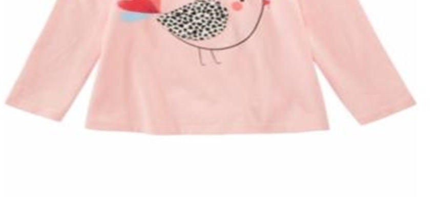 Camiseta infantil First Impressions de algodão manga comprida para bebês meninas, tamanho 18 meses, rosa
