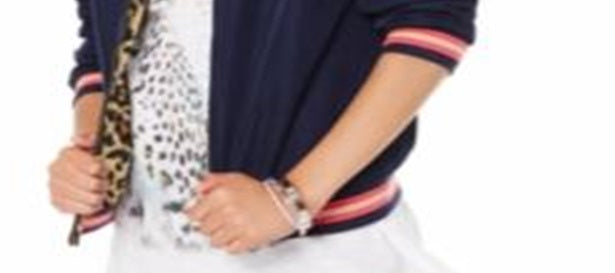 Jaqueta bomber reversível Epic Threads Big Girl's azul tamanho médio