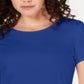 Camiseta feminina Karen Scott lisa azul tamanho XX-G