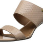 Sandálias femininas Calvin Klein Cecily Leather com bico aberto, casuais, bege, tamanho 10