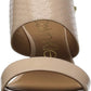 Sandálias femininas Calvin Klein Cecily Leather com bico aberto, casuais, bege, tamanho 10