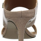 Sandálias femininas Calvin Klein Cecily Leather com bico aberto, casuais, bege, tamanho 10