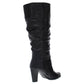 Botas de cano médio largas de couro sintético Sana da Style &amp; Co para mulheres, pretas, tamanho 6 M