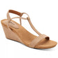 Sandália feminina Mulan Tan Wedge, tamanho 7 M, estilo &amp; co