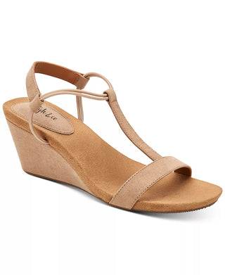 Sandália feminina Mulan Tan Wedge, tamanho 7 M, estilo &amp; co
