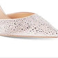 Badgley Mischka Scarpin Feminino Alexandra Embelezado Bico Fino Bege Champanhe Tamanho 7 M