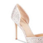 Badgley Mischka Scarpin Feminino Alexandra Embelezado Bico Fino Bege Champanhe Tamanho 7 M