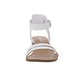 Sandálias femininas Sun + Stone Alectap com tira no tornozelo e salto branco, tamanho 9,5 M