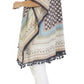 Poncho feminino Roberta Moorish Pattern com bordado à mão e borlas, tamanho único, azul, da Two's Company