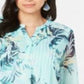 Top feminino Charter Club com babados duplos, azul, tamanho pequeno, P/M