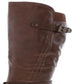 Botas femininas estilo &amp; co Mayy de couro sintético com fivela até o joelho, marrom, tamanho 6,5 M