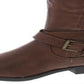 Botas femininas estilo &amp; co Mayy de couro sintético com fivela até o joelho, marrom, tamanho 6,5 M