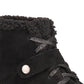 Botas femininas de couro Elissaa com bico fechado e cano curto para clima frio, estilo &amp; co, pretas, tamanho 8 M