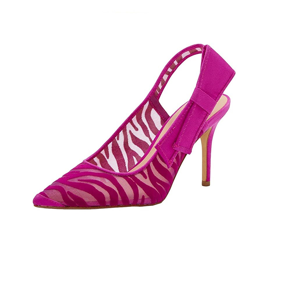 INC Coletta Slingbacks com bico fino e salto fino, roxo, tamanho 6,5 M