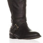 Botas de montaria femininas Thalia Sodi Vada bico redondo até o joelho, pretas, tamanho 7,5 W-WC