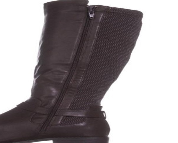Estilo &amp; Co Feminino Luciaa Almond Toe Joelho Alto Moda Preto Tamanho 6,5 M