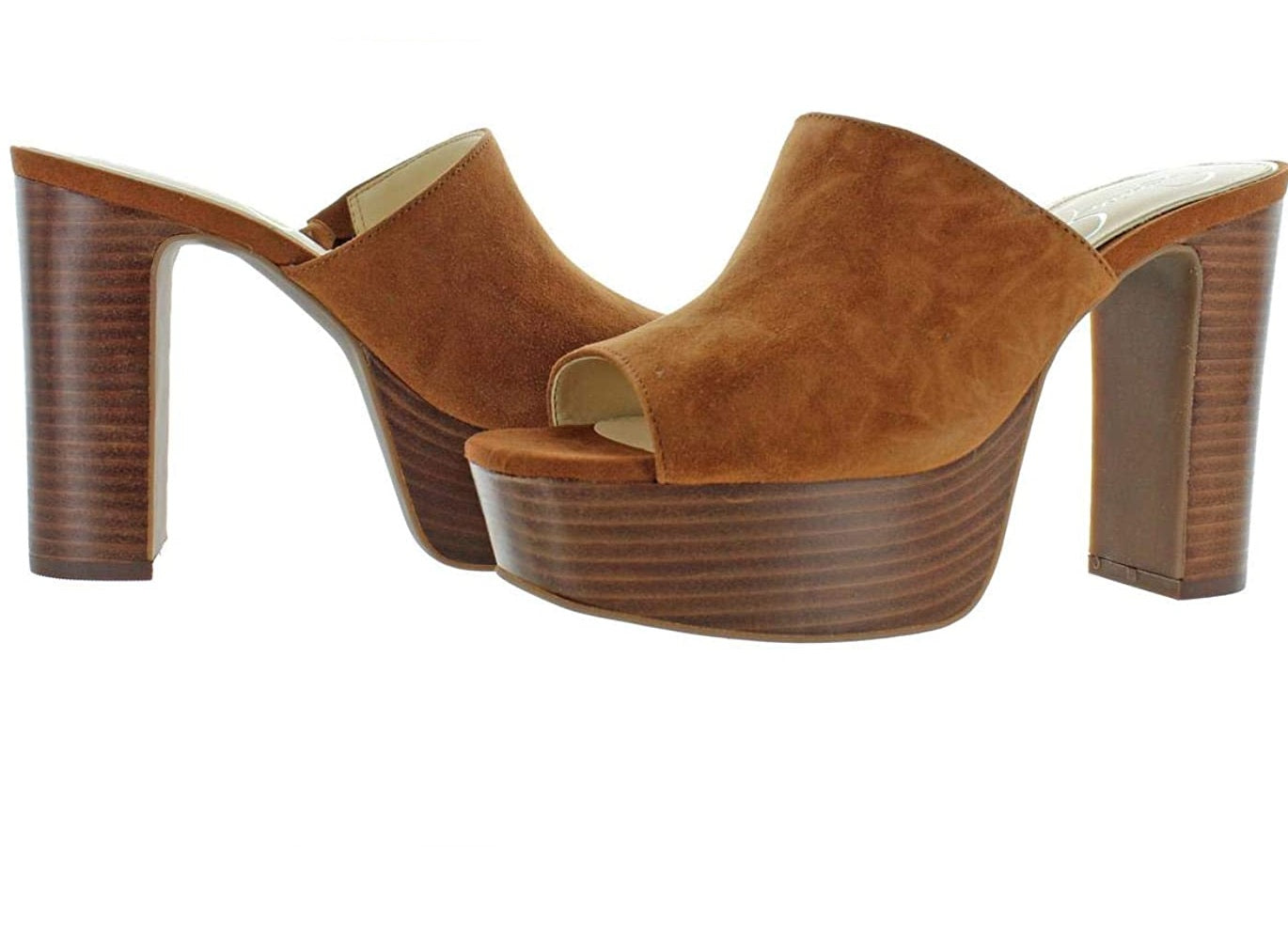 Sandálias femininas Jessica Simpson Camree Open Toe Slide para ocasiões especiais, tamanho 6M, bege