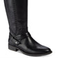 Botas de montaria femininas Baretraps Abram com corte a laser e técnica mista, pretas, tamanho 5 M