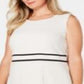 Vestido justo de crepe plus size feminino Kasper, branco, tamanho 14 W