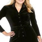 Vestido de camisa midi com gola e manga 3/4 Anne Klein feminino, preto, tamanho 6, para usar no trabalho