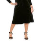 Vestido de camisa midi com gola e manga 3/4 Anne Klein feminino, preto, tamanho 6, para usar no trabalho