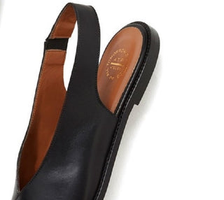 Sapatos femininos ATP Atelier Bee Slingback Flats Pretos Tamanho 35