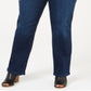Jeans feminino estilo &amp; co com controle de barriga, perna reta, azul, tamanho 14W
