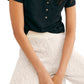 Top Henley Casual What's Up Crop Feminino da Free People Preto Tamanho Grande