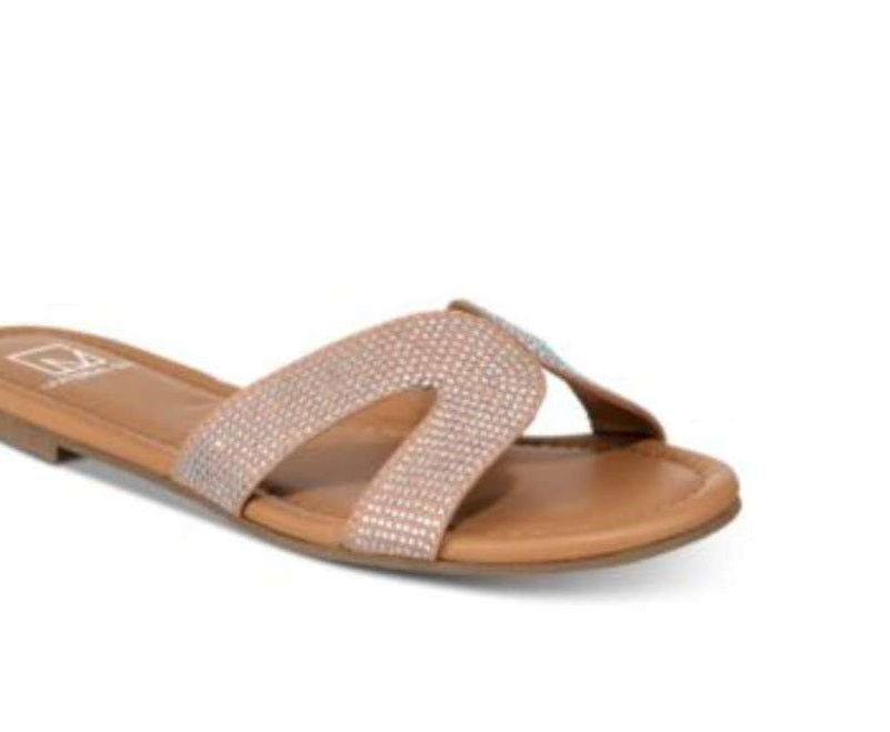 Material Girl Sandálias Femininas Acelina Fabric com Biqueira Aberta Casual Slide Rosa Tamanho 6 M