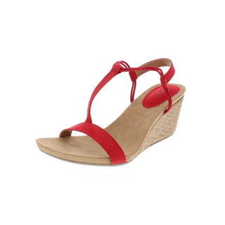 Sandálias femininas Mulan Cork T-Strap Wedge, vermelhas, tamanho 8 M, da Style &amp; Co.