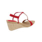 Sandálias femininas Mulan Cork T-Strap Wedge, vermelhas, tamanho 8 M, da Style &amp; Co.