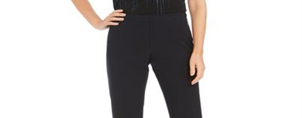 Calça social Calvin Klein Highline Slim Straight Leg Feminina Azul Tamanho 12