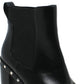 Botas femininas Charles By Charles David Dodger com tachas e bico fino, pretas, tamanho 9,5
