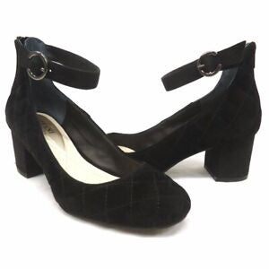 Alfani Jalen Fabric Scarpin Clássico com Tira no Tornozelo e Biqueira Aberta, Feminino, Preto, Tamanho 6 M