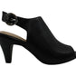 Alfani Jalen Fabric Scarpin Clássico com Tira no Tornozelo e Biqueira Aberta, Feminino, Preto, Tamanho 6 M