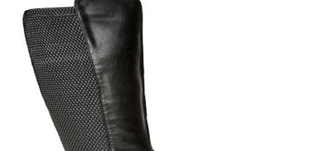 Botas femininas estilo &amp; co Luciaa com bico amendoado e cano alto, pretas, tamanho 5,5 M