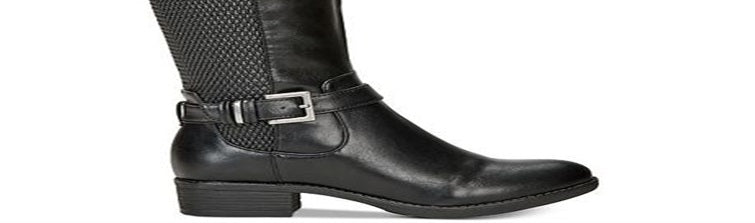 Botas femininas estilo &amp; co Luciaa com bico amendoado e cano alto, pretas, tamanho 5,5 M