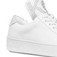 Michael Kors Mindy Couro Feminino Cano Baixo Renda Branco Óptico Tamanho 6,5
