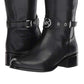 Botas femininas Michael Kors de cano alto, bico fechado, pretas, tamanho 5,5