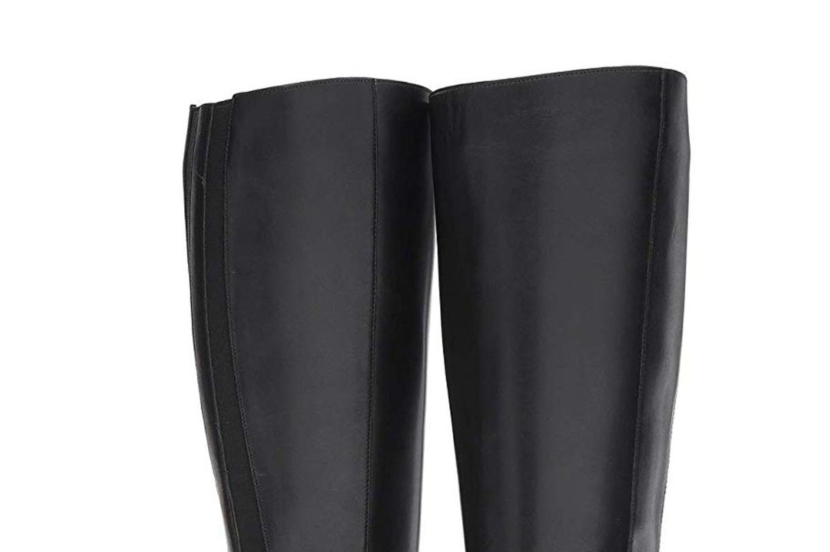 Botas femininas Michael Kors de cano alto, bico fechado, pretas, tamanho 5,5