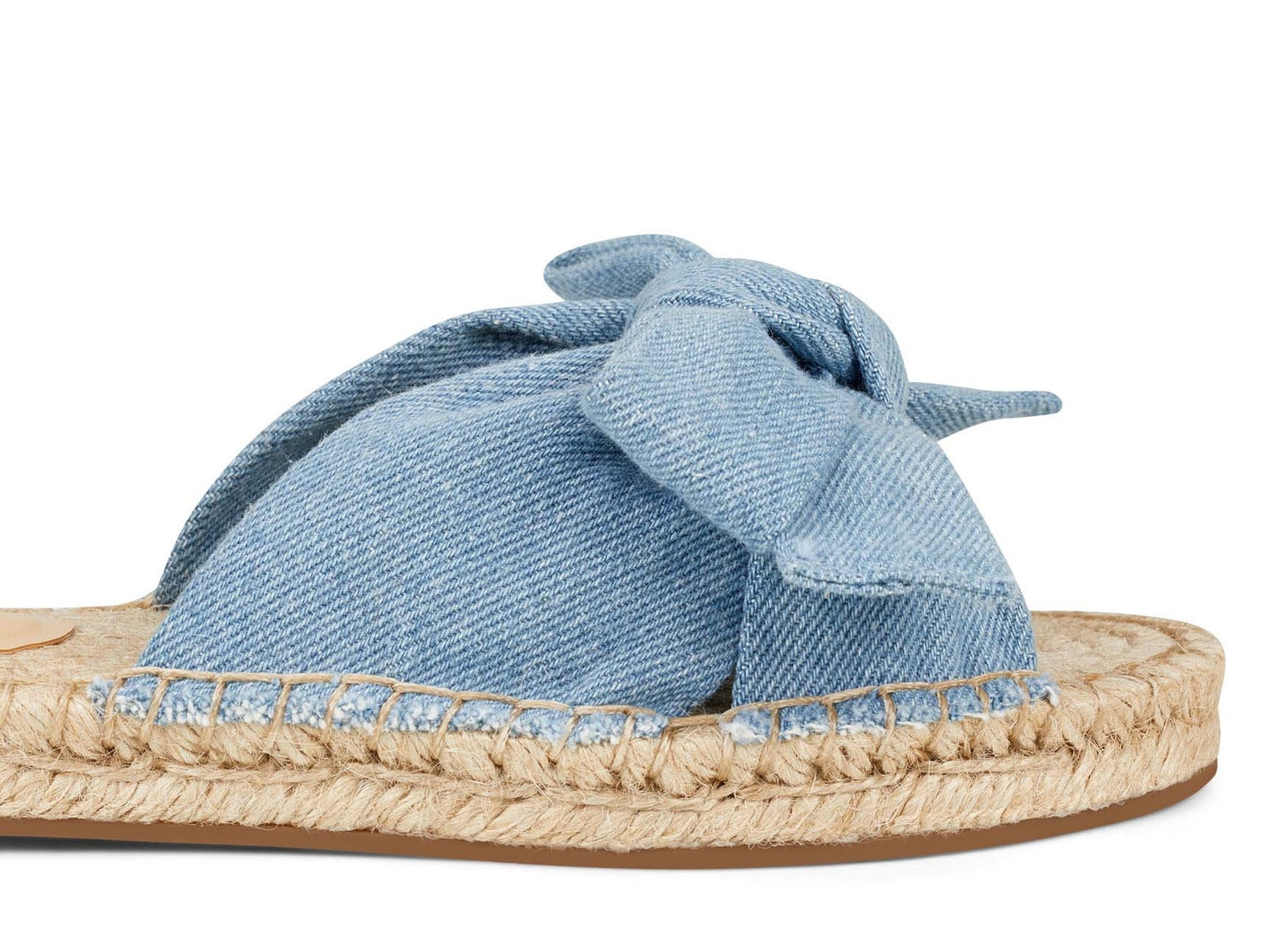 Sandálias de salto alto Nine West Blanche Knotted Slide para mulheres, tamanho 7,5M, azul