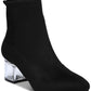 Botas femininas Bar III com cadarço e salto alto, preto e prateado, 5,5 m