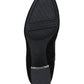 Botas femininas Bar III com cadarço e salto alto, preto e prateado, 5,5 m