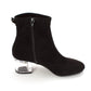 Botas femininas Bar III com cadarço e salto alto, preto e prateado, 5,5 m