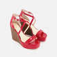 Jessica Simpson Samira Strappy Wedge Sandálias Sapatos Femininos Vermelho Brilhante Tamanho 6,5 M