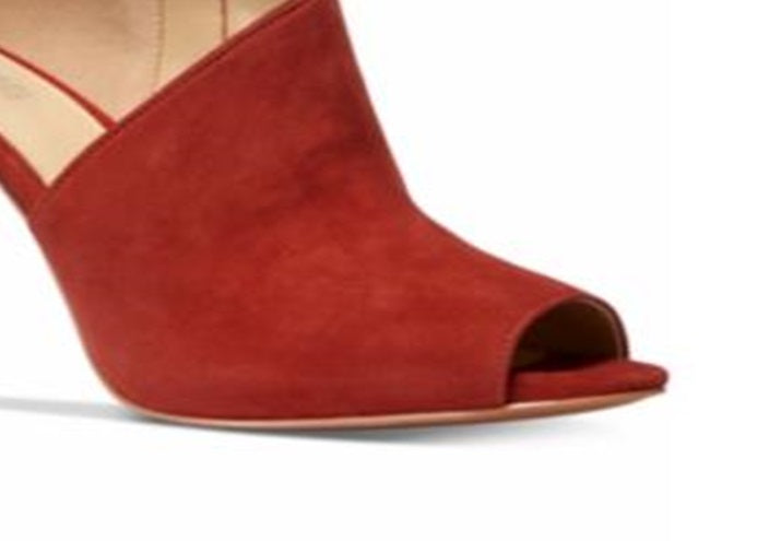 Michael Kors Elodie Peep Toe Shooties Feminino Rust Tamanho 8,5