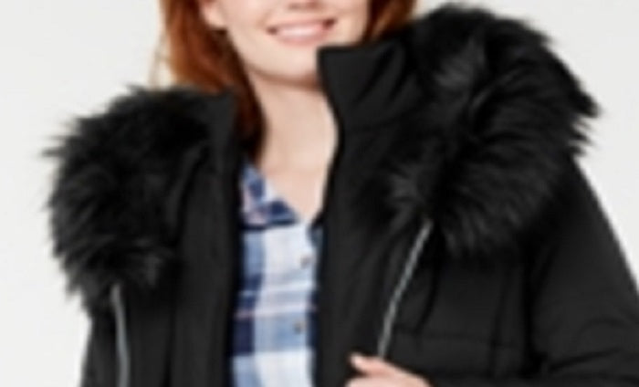 Casaco feminino Maralyn Me Faux Puffer, preto, tamanho grande