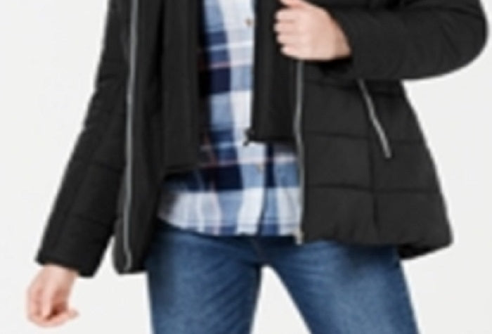 Casaco feminino Maralyn Me Faux Puffer, preto, tamanho grande